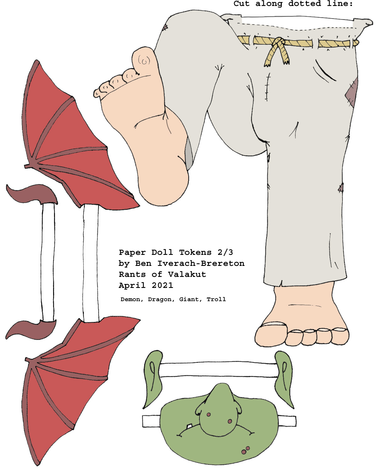 Paper dolls for Magic cards to wear
