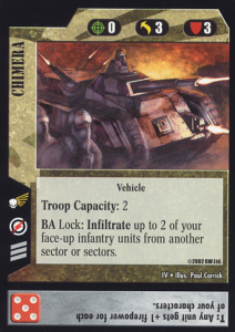 Chimera. An Imperial Guard vehicle card from the Warhammer 40k CCG.