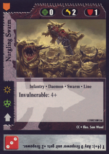 Nurgling Swarm. A Chaos daemon card from the Warhammer 40k CCG.
